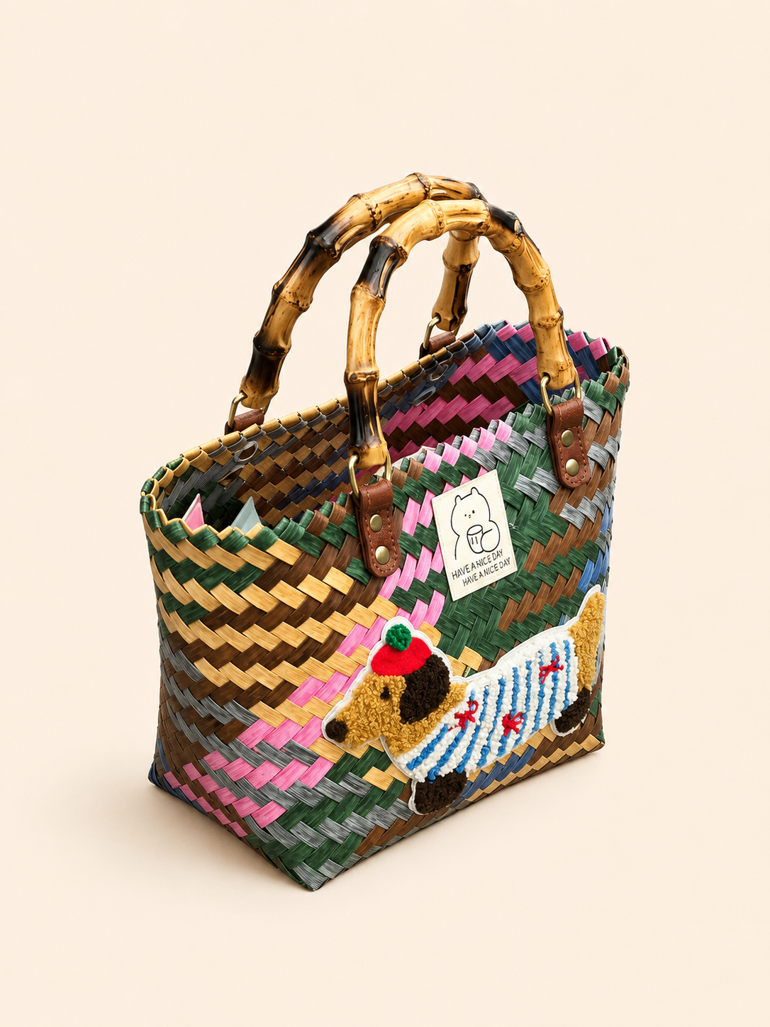 Woven Bamboo Tote