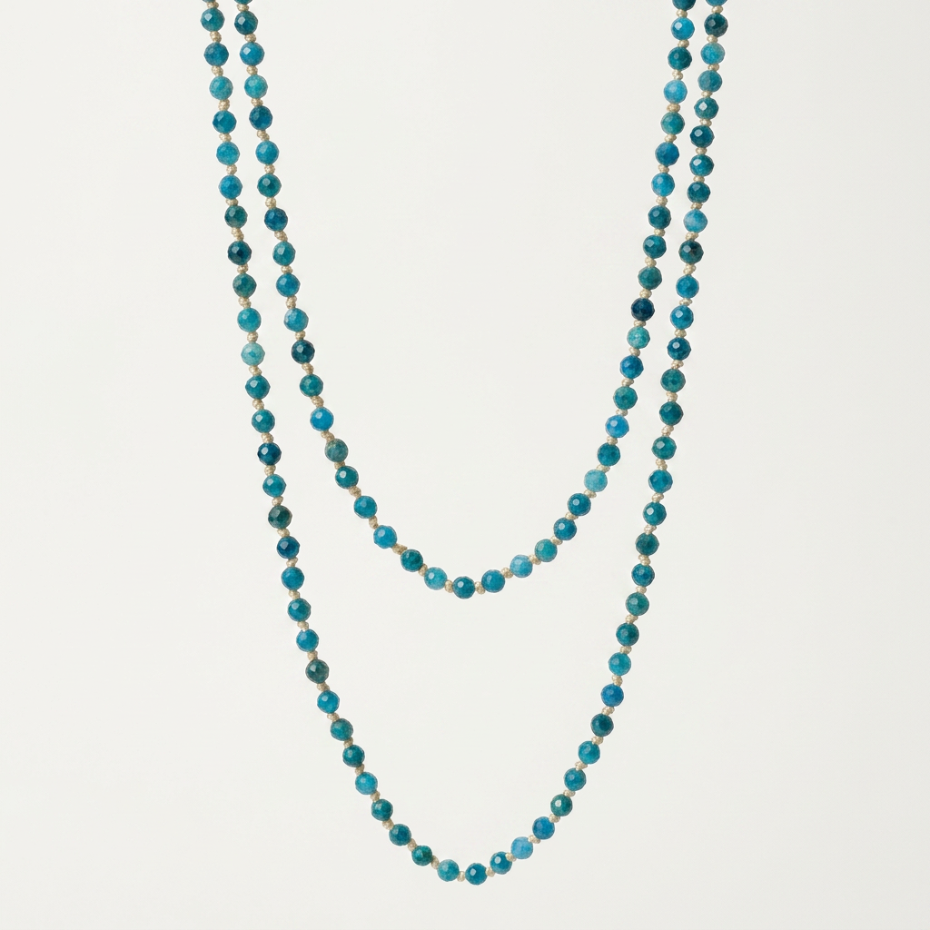 Double Necklace | Apatite Faceted Crystal