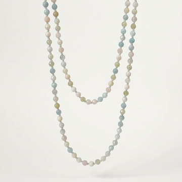 Double Necklace | Morganite Faceted Crystal