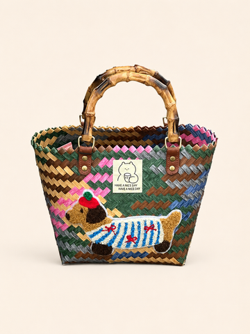 Woven Bamboo Tote