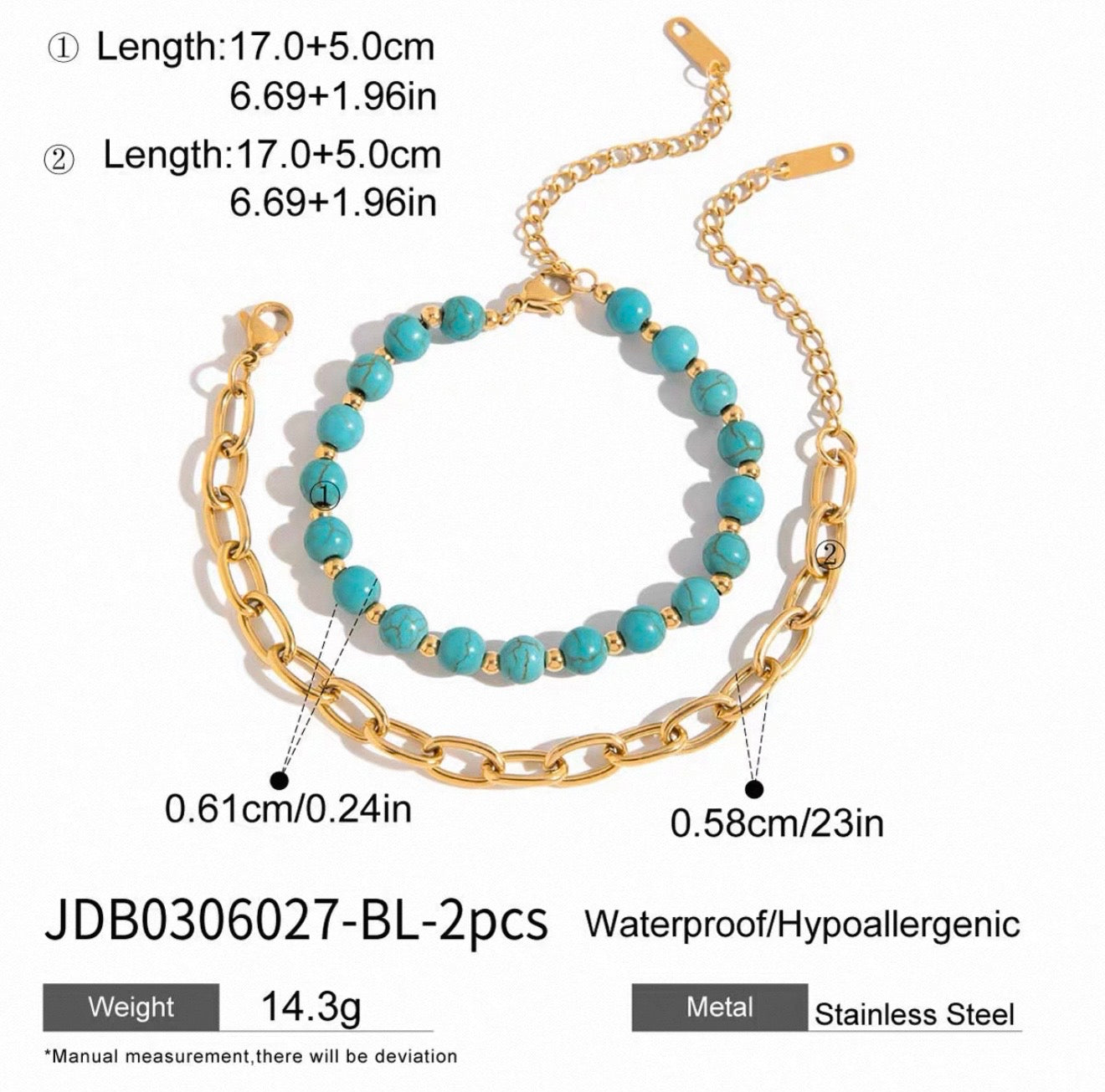 Turquoise Blue Bracelet Set